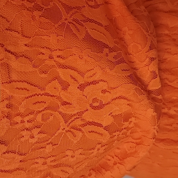 3 Heart Clothing Orange Lace Dress Size Jrs M - Picture 5 of 7